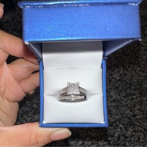 14k White Gold 2.5ctw Diamond Wedding Ring Set